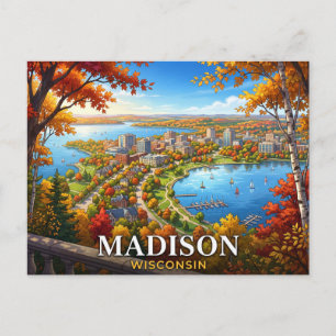 Cartão Postal Viagem para Madison Wisconsin