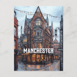 Cartão Postal Viagem para Manchester Reino Unido