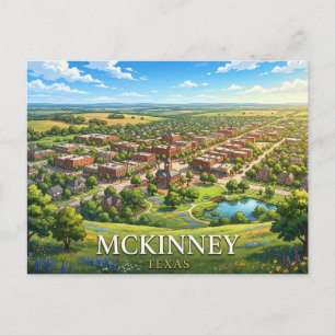 Cartão Postal Viagem para McKinney Texas Paisagem Urbana Histó
