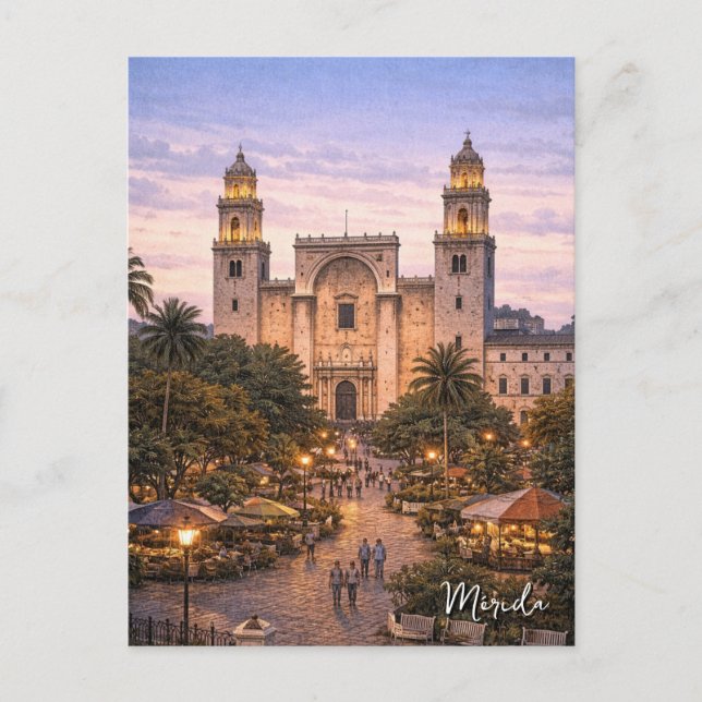 Cartão Postal Viagem para Mérida México (Frente)