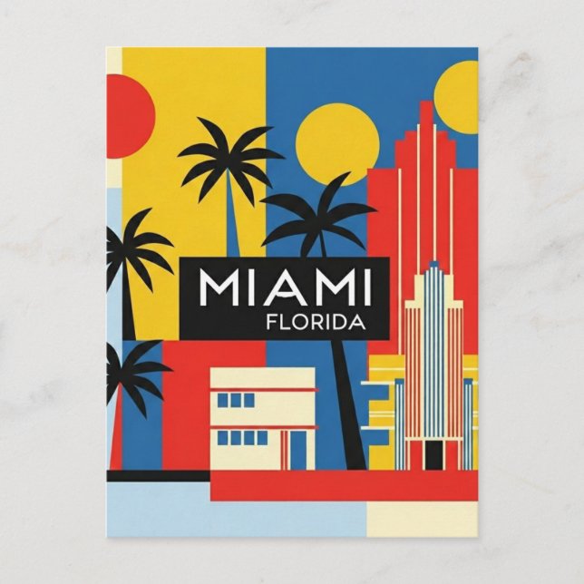 Cartão Postal Viagem para Miami Flórida (Frente)