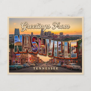 Cartão Postal Viagem para Nashville Tennessee 
