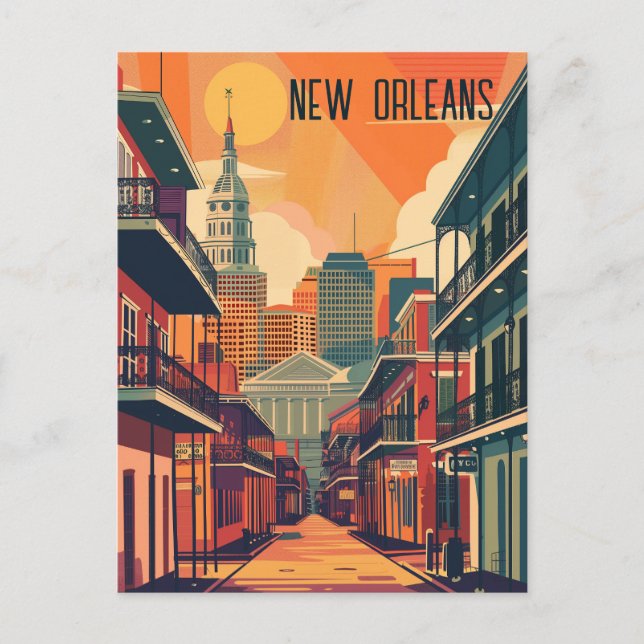 Cartão Postal Viagem para Nova Orleans (Frente)