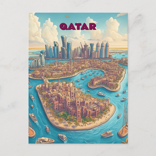 Cartão Postal Viagem para o Qatar (Frente)