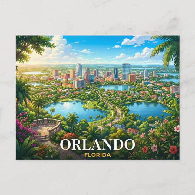 Cartão Postal Viagem para Orlando Flórida (Frente)