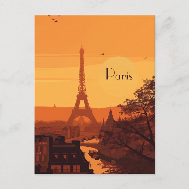 Cartão Postal Viagem para Paris (Frente)
