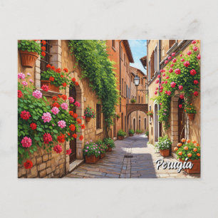 Cartão Postal Viagem para Perugia Itália