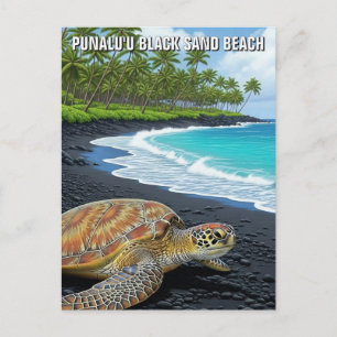 Cartão Postal Viagem para Punaluʻu Big Island Hawaii