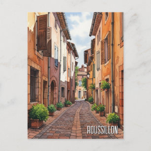 Cartão Postal Viagem para Roussillon França
