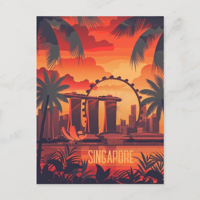 Cartão Postal Viagem para Singapura (Frente)
