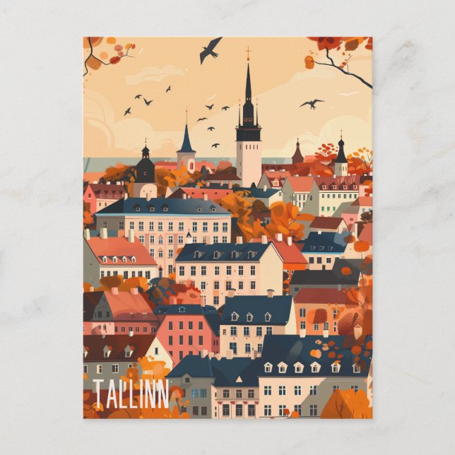 Cartão Postal Viagem para Tallinn (Frente)
