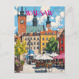 Cartão Postal Viagem para Varsóvia Polônia