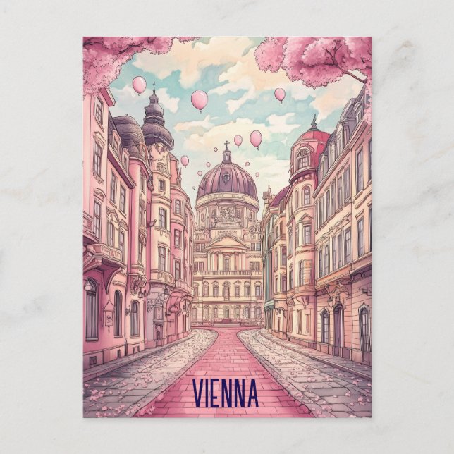 Cartão Postal Viagem para Viena Áustria (Frente)