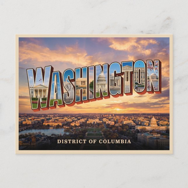 Cartão Postal Viagem para Washington Dc (Frente)