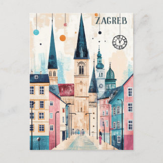 Cartão Postal Viagem para Zagreb Croácia