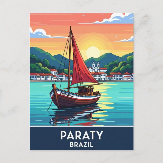 Cartão Postal Viagem Paraty Brazil (Frente)