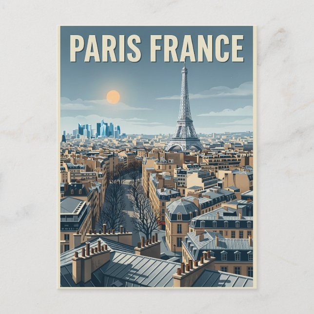 Cartão Postal Viagem Paris França  (Frente)