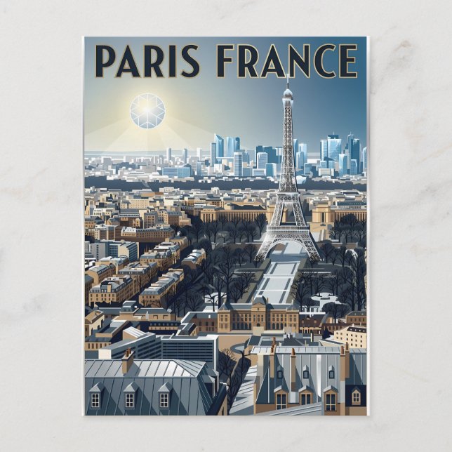 Cartão Postal Viagem Paris França  (Frente)