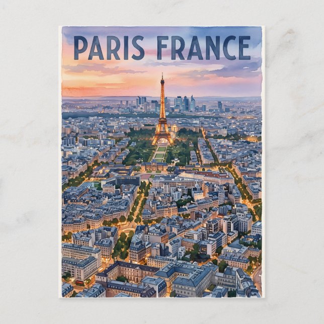 Cartão Postal Viagem Paris França  (Frente)