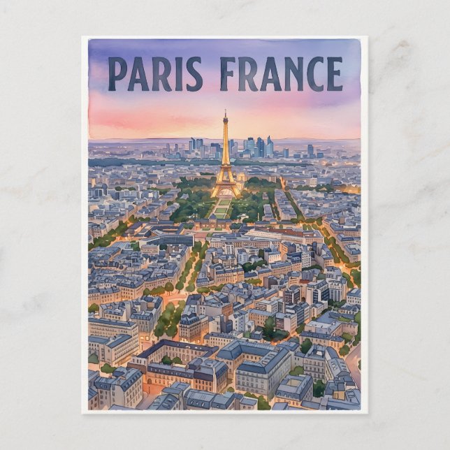 Cartão Postal Viagem Paris França  (Frente)