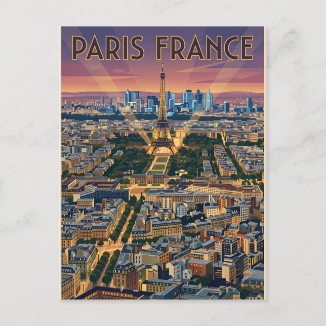 Cartão Postal Viagem Paris França  (Frente)