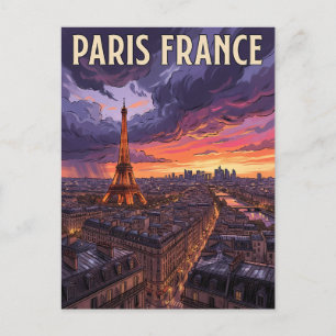 Cartão Postal Viagem Paris França 