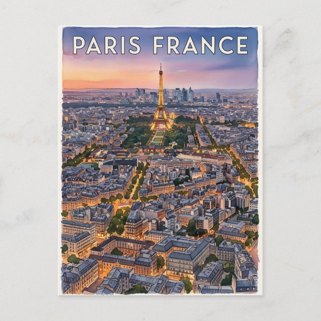 Cartão Postal Viagem Paris França  (Frente)
