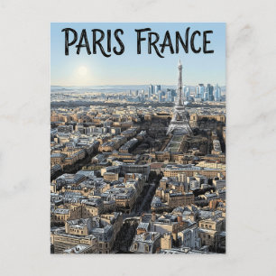 Cartão Postal Viagem Paris França
