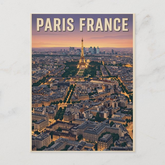 Cartão Postal Viagem Paris França  (Frente)