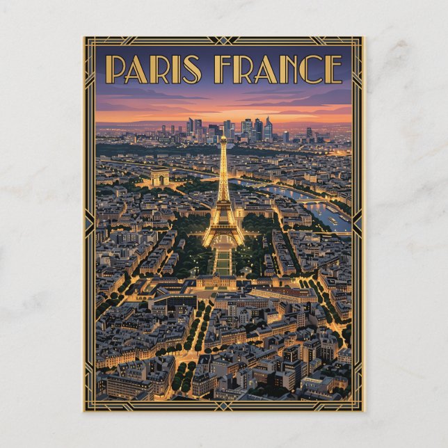 Cartão Postal Viagem Paris França  (Frente)