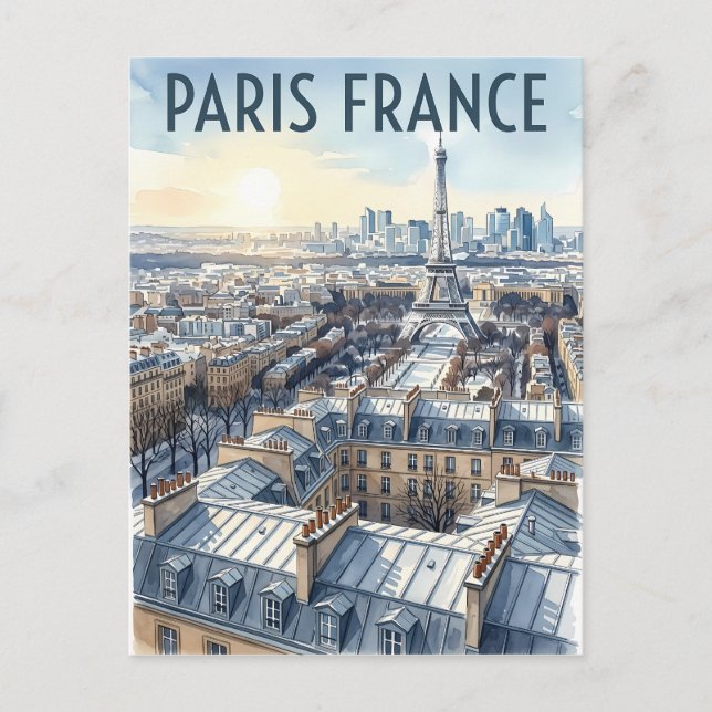 Cartão Postal Viagem Paris França  (Frente)