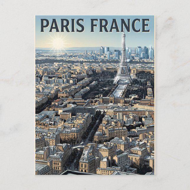 Cartão Postal Viagem Paris França  (Frente)