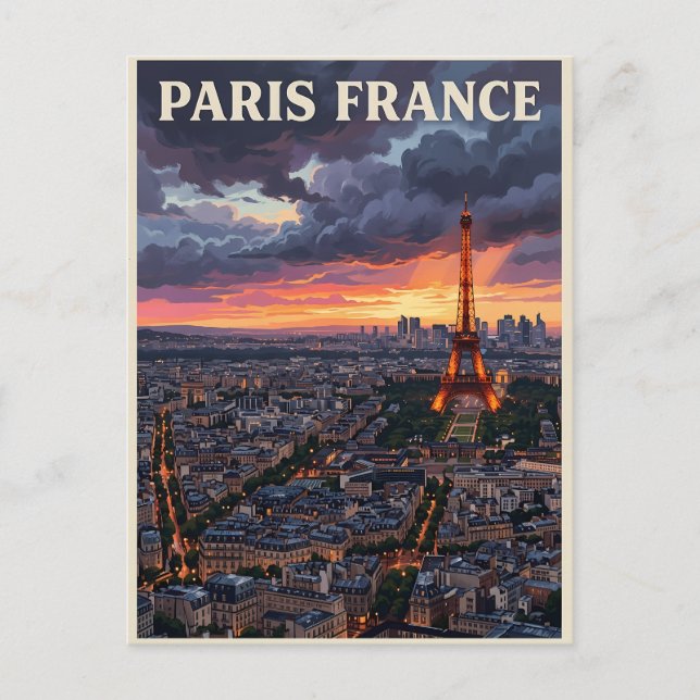 Cartão Postal Viagem Paris França  (Frente)