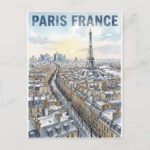 Cartão Postal Viagem Paris França
