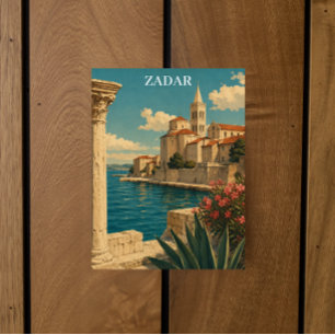 Cartão Postal Viagem pela Costa do Adriático em Zadar Croácia Vi