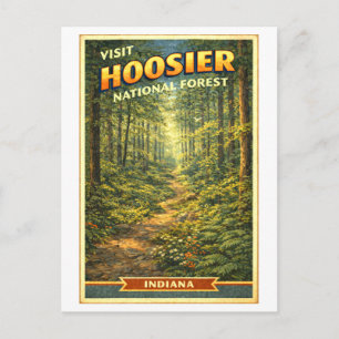 Cartão Postal Viagem pela Floresta Nacional Hoosier ao Estilo Vi