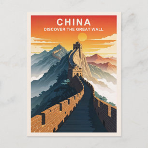Cartão Postal Viagem pela Grande Muralha da China Antiga