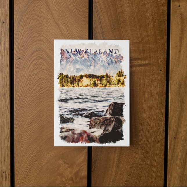 Cartão Postal Viagem pela Natureza e Vida Selvagem na Nova Zelân (new zealand nature postcard)