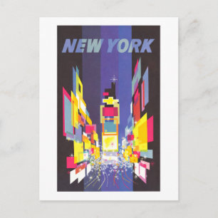 Cartão Postal Viagem pela Praça Times Square de Nova York Antiga