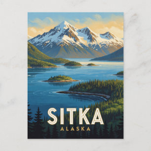 Cartão Postal Viagem pela Selva Costeira de Sitka, Alasca