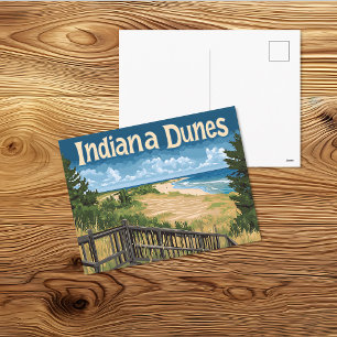 Cartão Postal Viagem pelas Dunas de Indiana Antigas