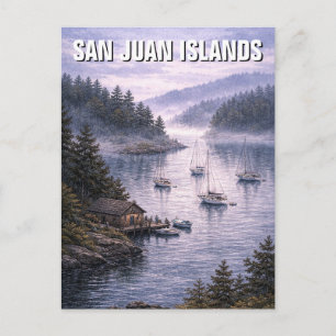Cartão Postal Viagem pelas ilhas San Juan em Washington