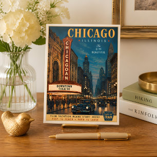 Cartão Postal Viagem pelo Distrito Teatral Clássico de Chicago