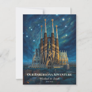 Cartão Postal Viagem Personalizada a Barcelona   Sagrada Familia