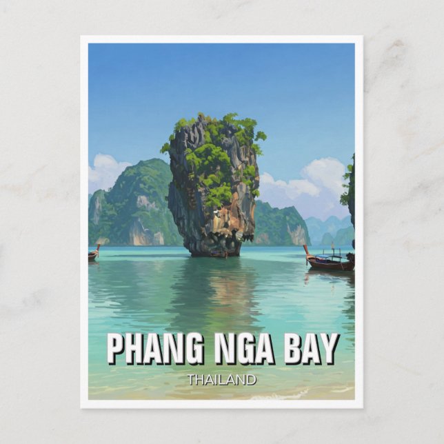 Cartão Postal Viagem Phang Nga Bay Tailândia (Frente)