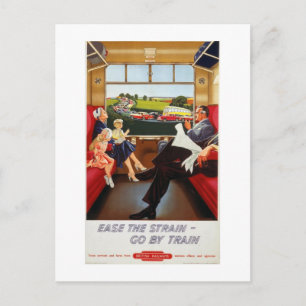 Cartão Postal Viagem por comboio — poster de publicidade de vi