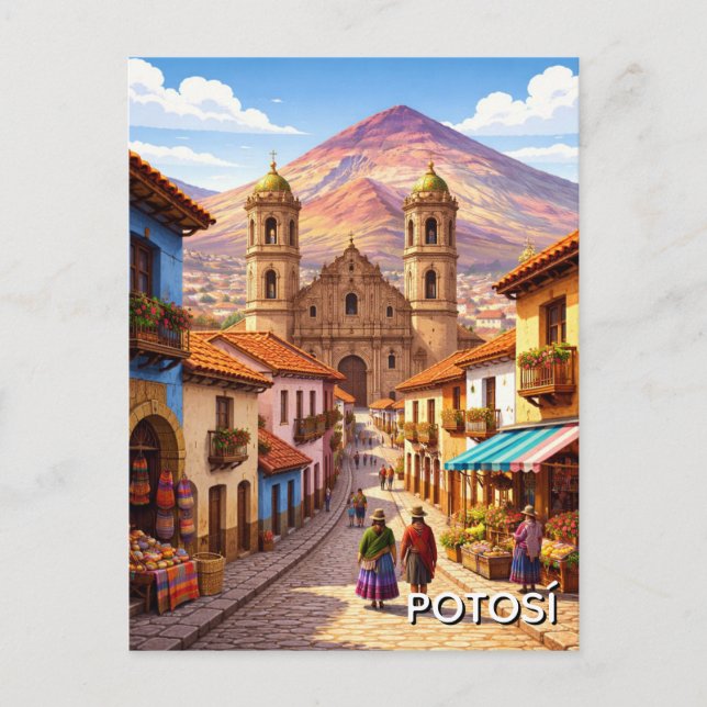 Cartão Postal Viagem Potosi Bolívia (Frente)