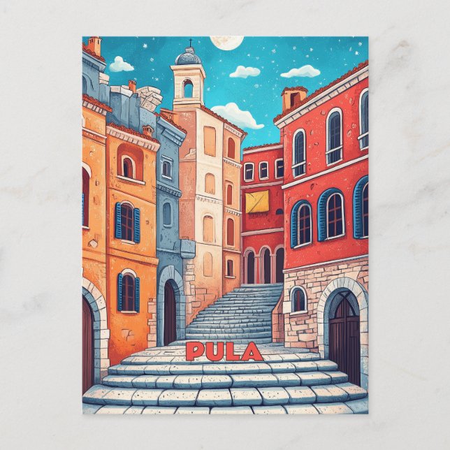 Cartão Postal Viagem Pula Croácia (Frente)
