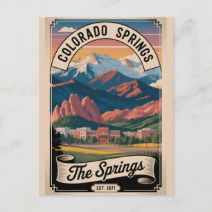 Cartão Postal Viagem Retro Colorado Springs Colorado