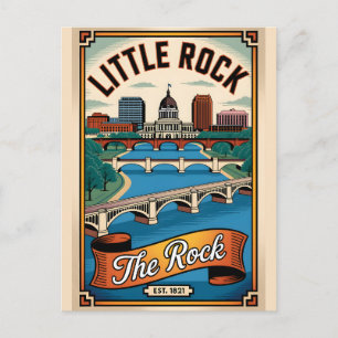 Cartão Postal Viagem Retro Little Rock Arkansas The Rock